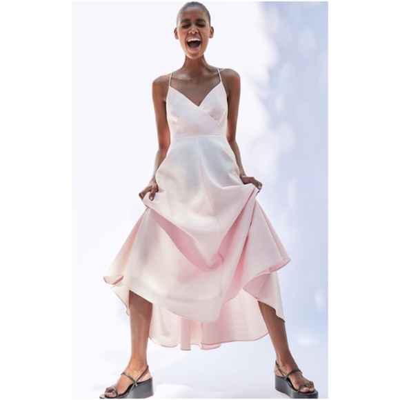 Zara Pink Midi Dress size small - Picture 14 of 16